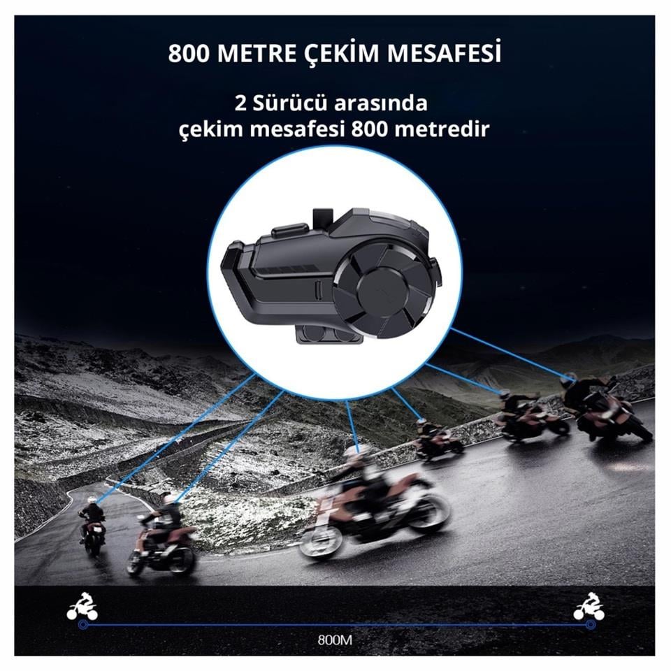 MOTOSIKLET KASK BLUETOOTH KULAKLIK (INTERCOM) (SU GEÇİRMEZ)