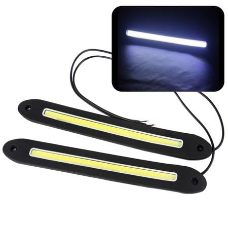 12V GÜNDÜZ SÜRÜŞ LEDİ (COB LED) ELASTİK (26 CM X 3 CM) (2 AD)