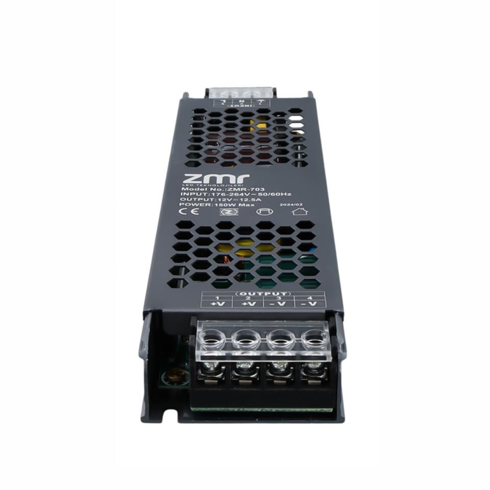 220V-240V AC GİRİŞ/12V DC ÇIKIŞ KONVERTÖR (VOLTAJ DÜŞÜRÜCÜ) (TRAFO) 12.5 A 150W (İNCE KUTULU) ZMR703