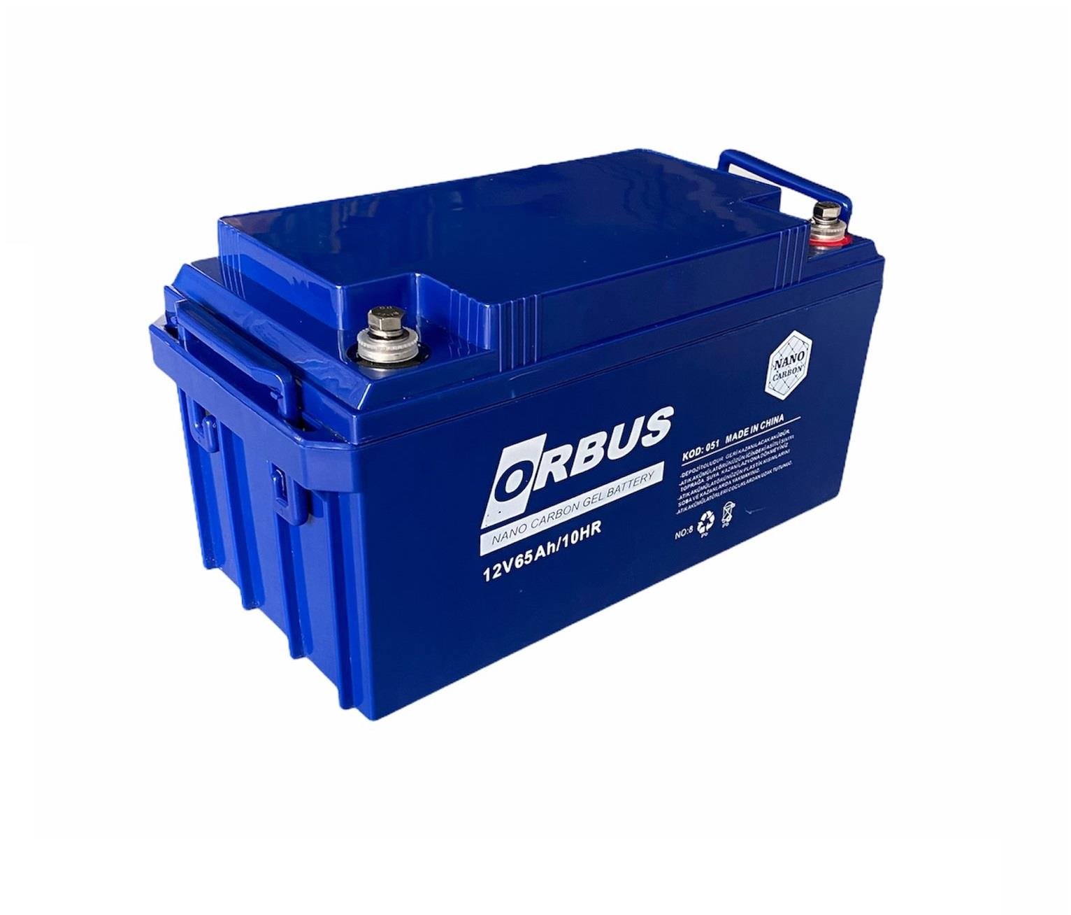 ORBUS 12V 65 AH ENGELLİ ARAÇ AKÜSÜ JEL (348*167*178) (23.5 KG) TSE'Lİ
