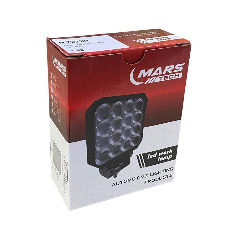 MARS 10V-30V ÇALIŞMA LAMBASI KARE (16 LEDLİ) (110*110*35 MM)