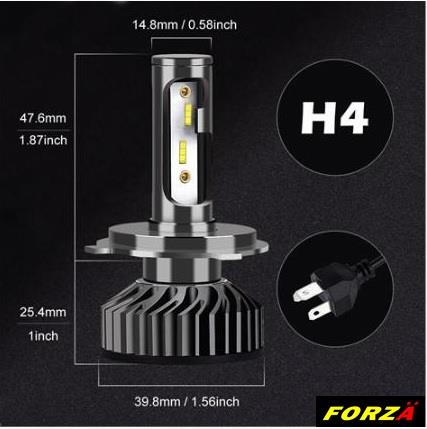 12V H4 CSP LED XENON FAR AMPUL SETİ 55W 6000K 6000 LÜMEN CANBUS