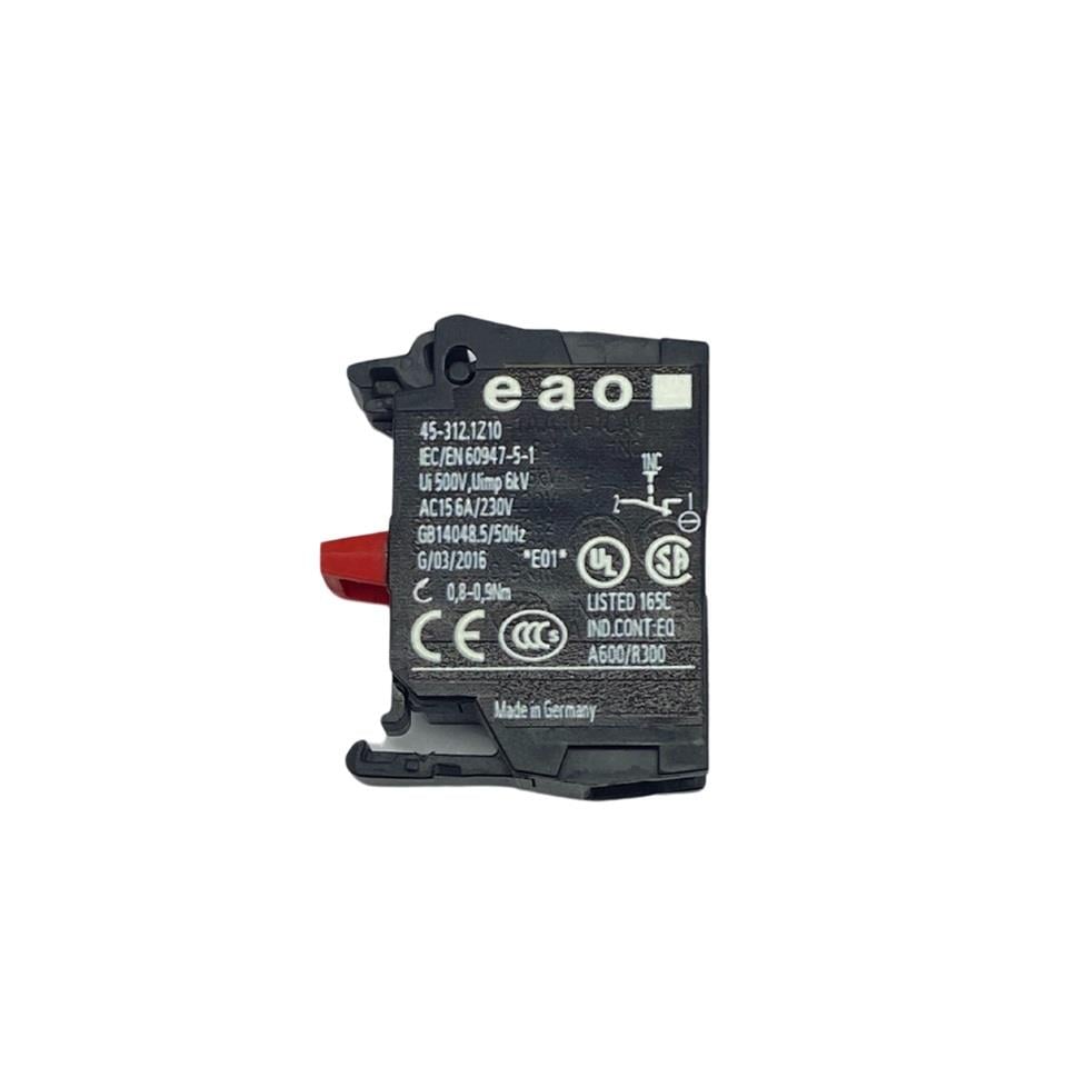 EAO 22 MM BUTONLAR İÇİN KONTAK BLOĞU (1-NC-2) (1NK) KIRMIZI GERMANY