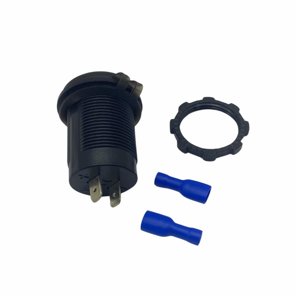 12V-24V DİJİTAL VOLTMETRE+ŞARJ CİHAZI (USB X 2) (1A/2.1A) (KIRMIZI IŞIK) (28 MM)