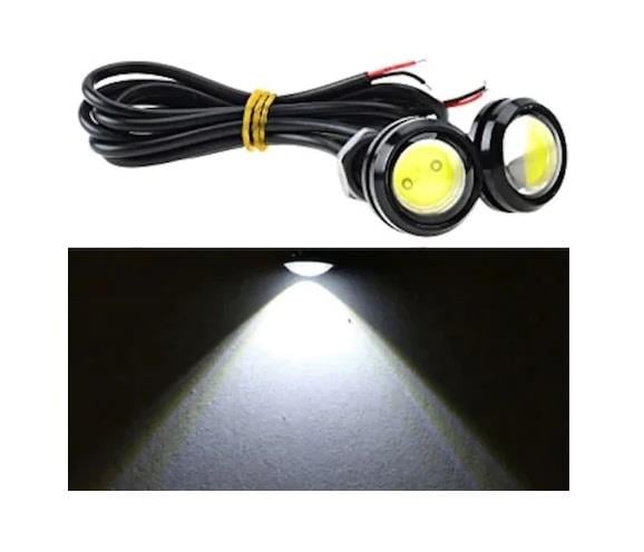 12V GÜNDÜZ SÜRÜŞ-AYNA ALTI LED BEYAZ (MERCEKLİ) (9/22 MM) (2 AD)