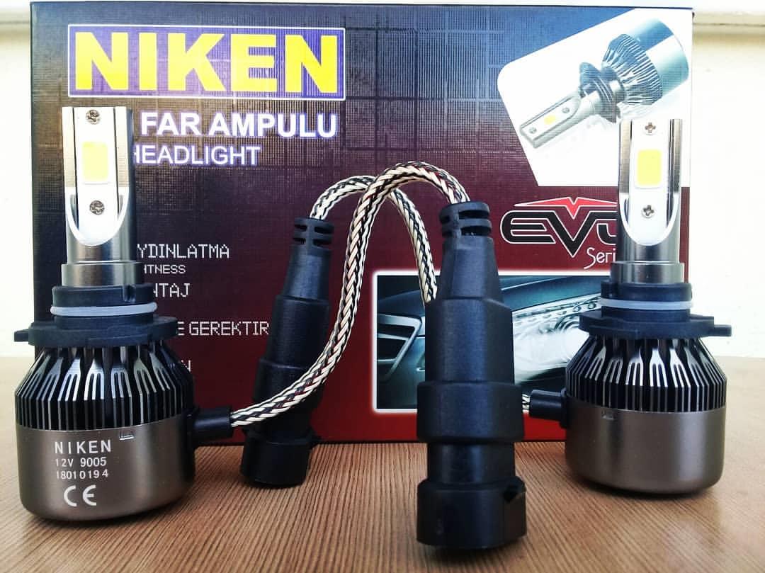 NIKEN 12V HB3 9005 COB LED XENON FAR AMPUL SETİ 6000K 4000 LÜMEN
