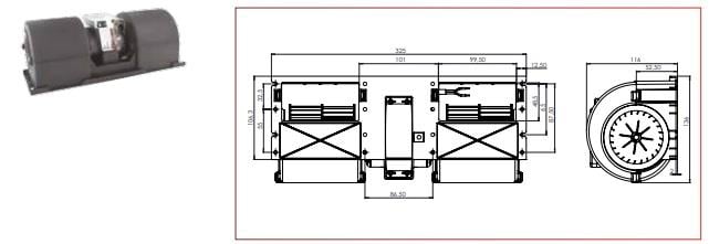 KORMAS 24V KALORİFER MOTORU (BLOWER) (325*116) (3 DEVİR)