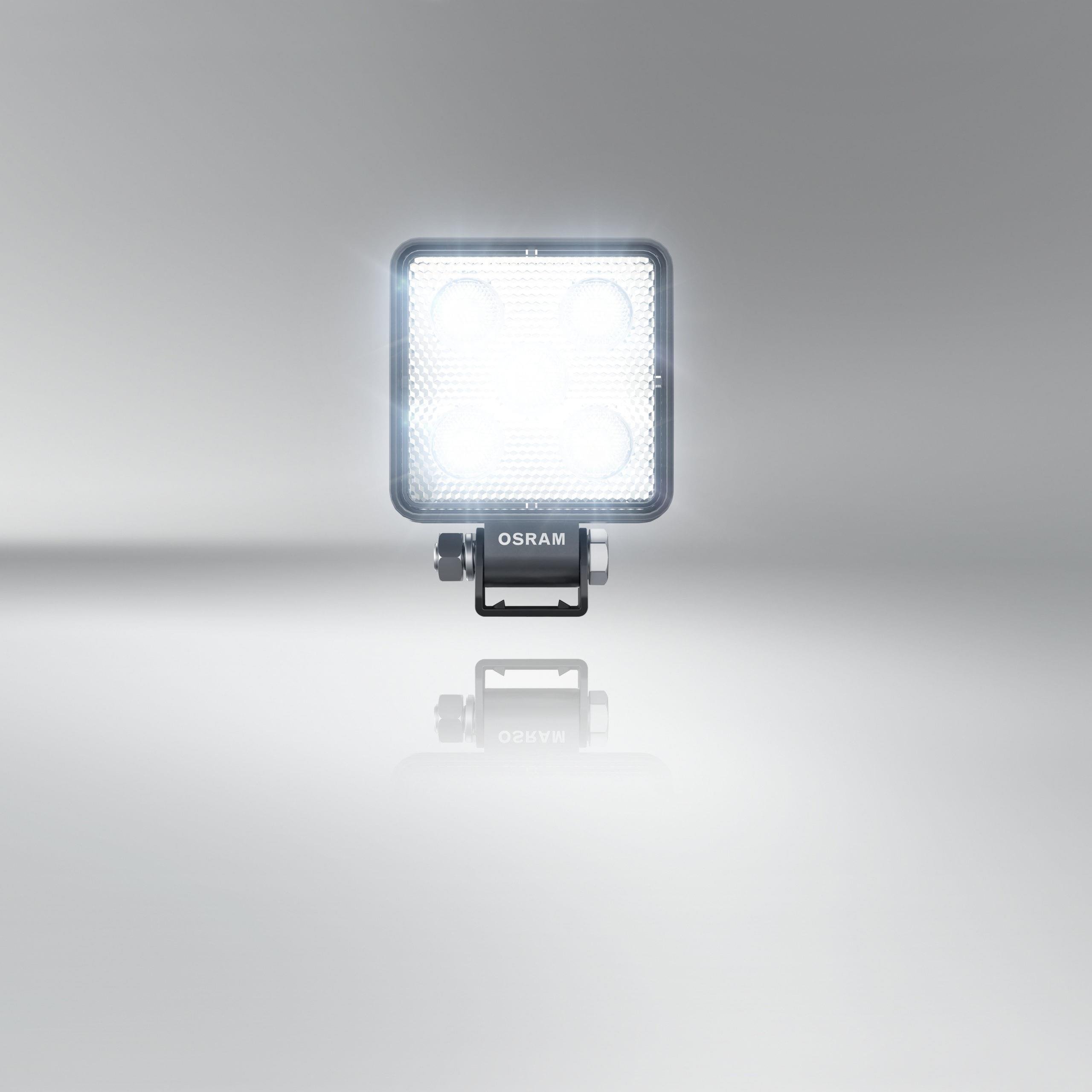 OSRAM 12V-24V ÇALIŞMA LAMBASI KARE 8W 6000K 550 LÜMEN (5 LEDLİ) (43 MT MESAFE) (73*73/97 MM) (2 AD)