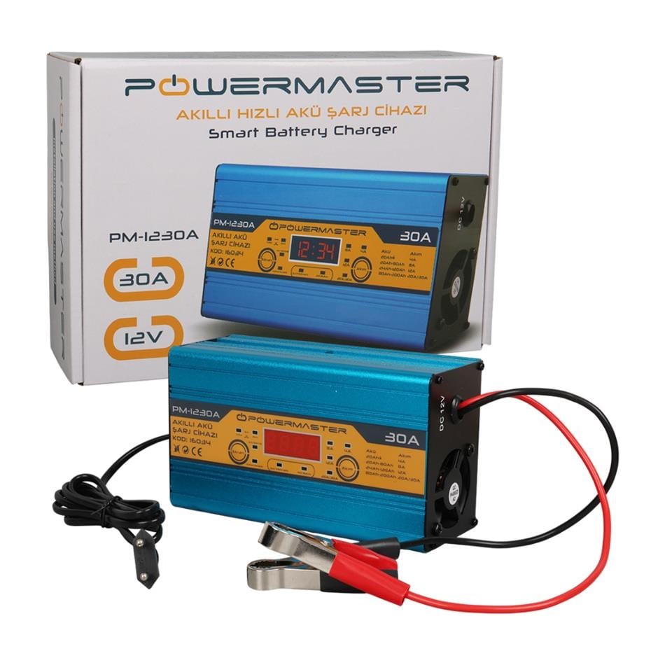 PM-1230A 12V ŞARJ REDRESÖRÜ (AKILLI AKÜ ŞARJ CİHAZI) (DİJİTAL GÖSTERGELİ) OTOMATİK 30 A