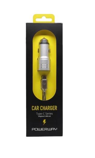 12V-24V TELEFON ŞARJ CİHAZI 2.4 A TYPE-C (ÇAKMAK GİRİŞLİ) (USB GİRİŞLİ) GÜMÜŞ GRİ