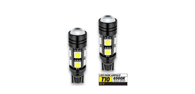 12V DİPSİZ T10 (9 LEDLİ) BEYAZ 6500K (MERCEKLİ) (2 AD)