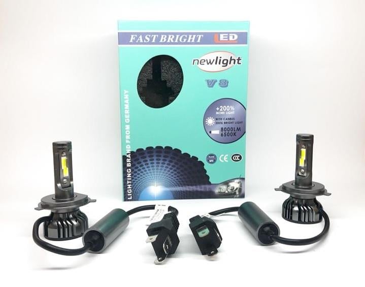 NEWLIGHT 8V-32V H4 DOB LED XENON FAR AMPUL SETİ 6500K 8000 LÜMEN CANBUS