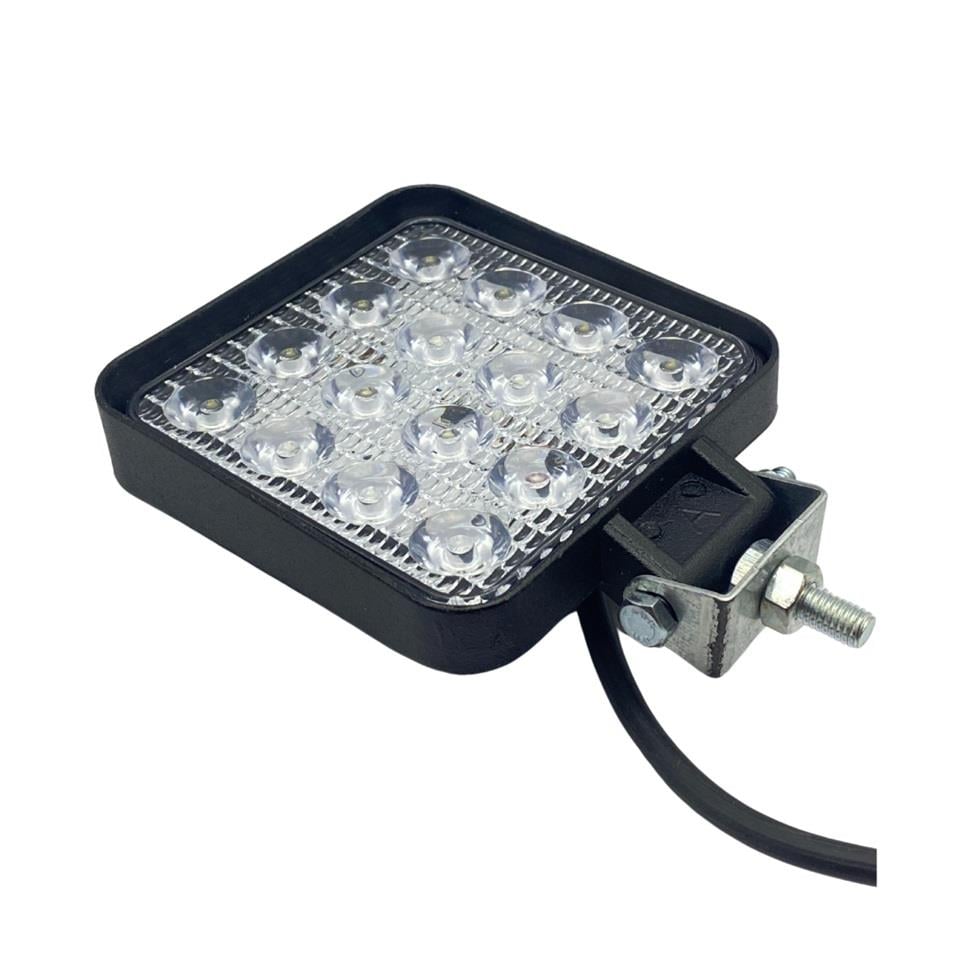 8V-110V ÇALIŞMA LAMBASI KARE (16 X 3W POWER LEDLİ) (109*109*28 MM) 
