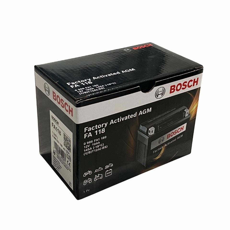 BOSCH 12V 10 AH MOTOSİKLET AKÜSÜ 145 A (EN) (150*88*105) (YT12A-BS) (BT12A-BS) (FA1180)