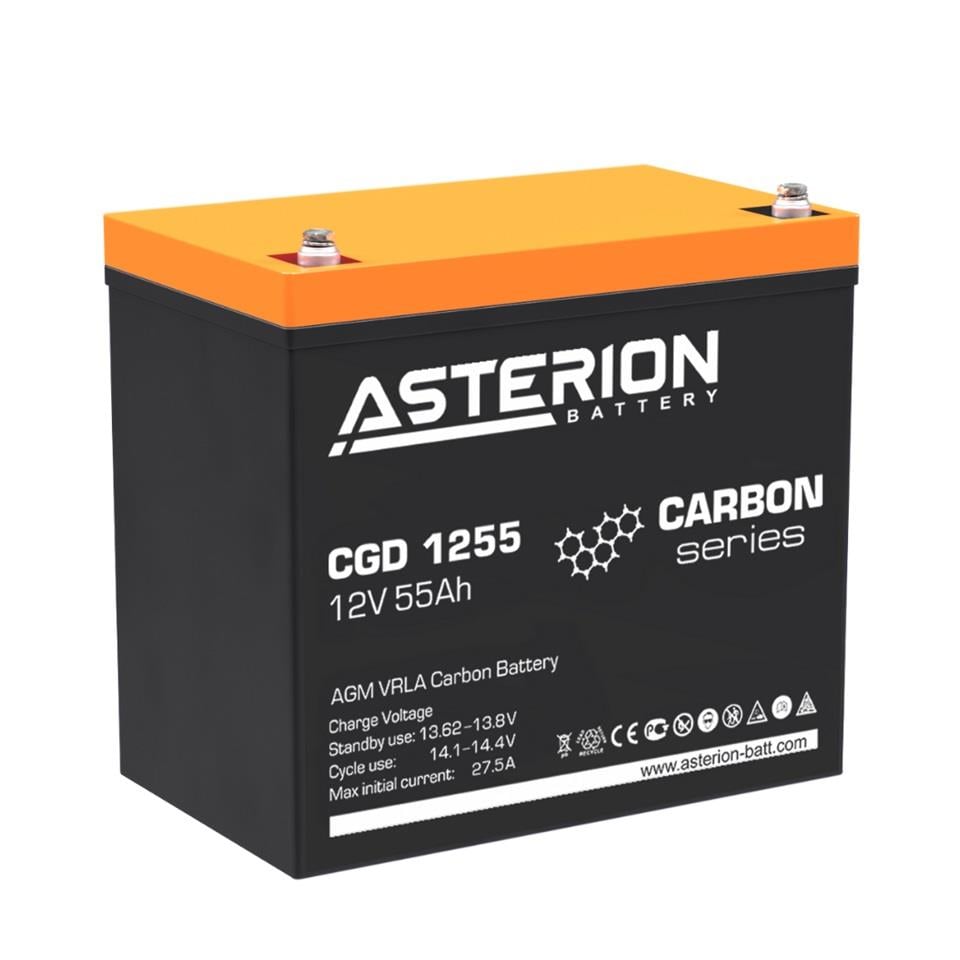 ASTERION 12V 55 AH ENGELLİ ARAÇ AKÜSÜ JEL (CARBON) (230*210*205) (18 KG)