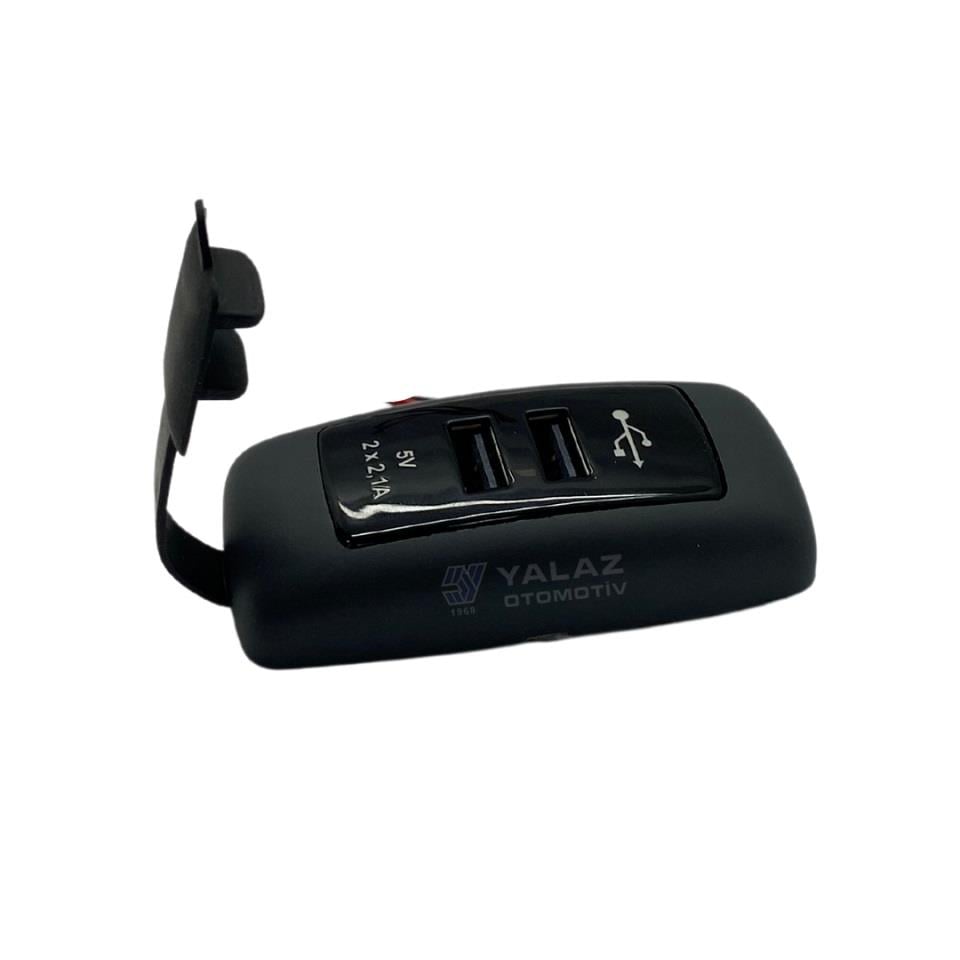 SANEL 12V-24V TELEFON ŞARJ CİHAZI (USB X 2) (2.1A X 2) (MAVİ LED IŞIK) (SU-TOZ KORUMALI)