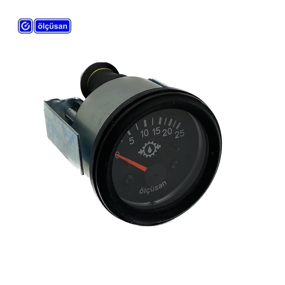 ÖLÇÜSAN 12V YAĞ SAATİ 25 BAR 52 MM