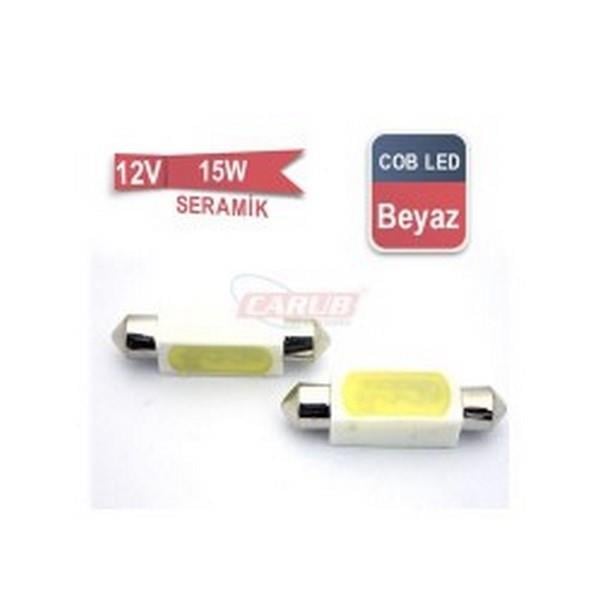 12V SOFİT AMPUL COB LED BEYAZ (2 LEDLİ) (36 MM) (2 AD)