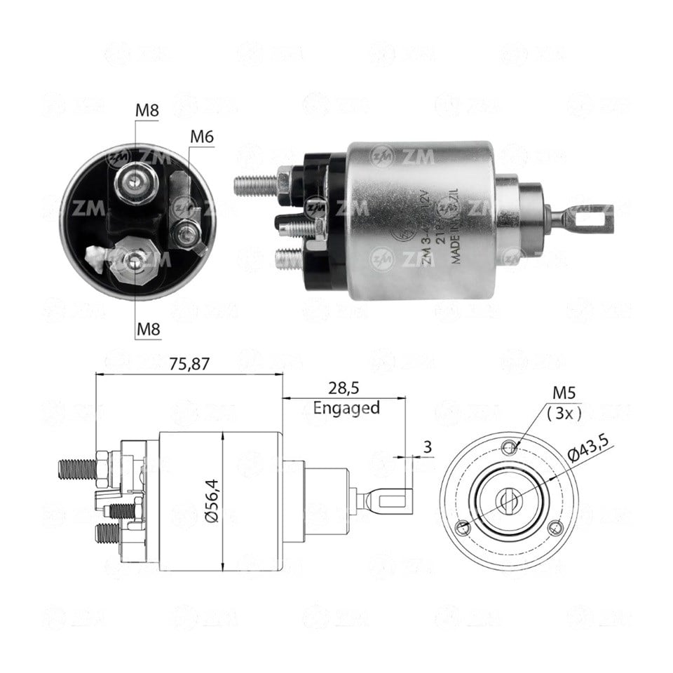 12V MARŞ OTOMATİĞİ BOSCH TİPİ (M6 SAG CIVATA) CITROEN JUMPER-FIAT DUCATO-IVECO DAILY-PEUGEOT BOXER