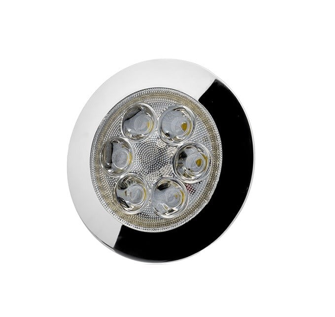 SANEL 12V-24V SPOT TAVAN LAMBA 6 LEDLİ 3000K SICAK BEYAZ (SU GEÇİRMEZ) (90 MM) (BUTONSUZ)