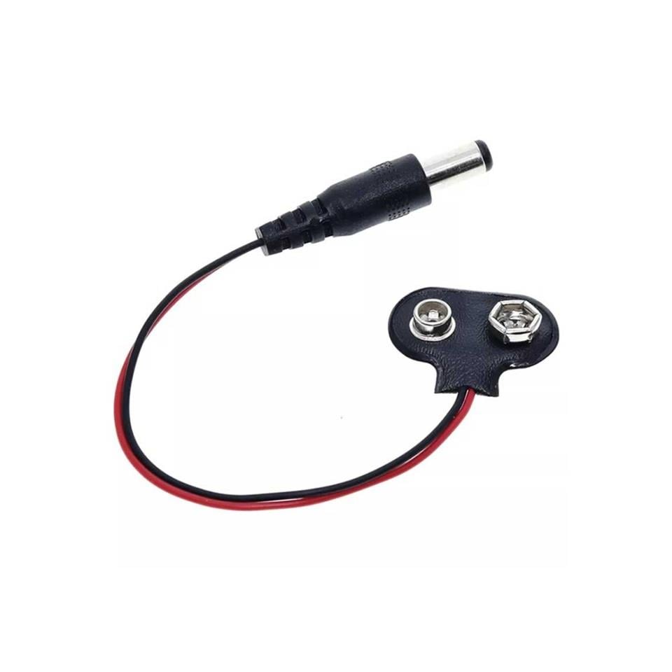 9V PİL BAŞLIĞI-SOKETİ-KABLOSU (2.1 MM JACKLI) (IC-232-A)