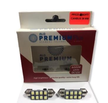 PREMIUM 12V SOFİT AMPUL LED 8'Lİ BEYAZ 6000K CB (36 MM) (2 AD)