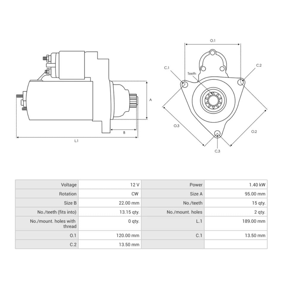 12V MARŞ MOTORU NIPPON DENSO TİPİ 15 DİŞ 2.2 KW CATERPILLAR FORKLİFT/EXCAVATOR-DAEWOO-SANKO