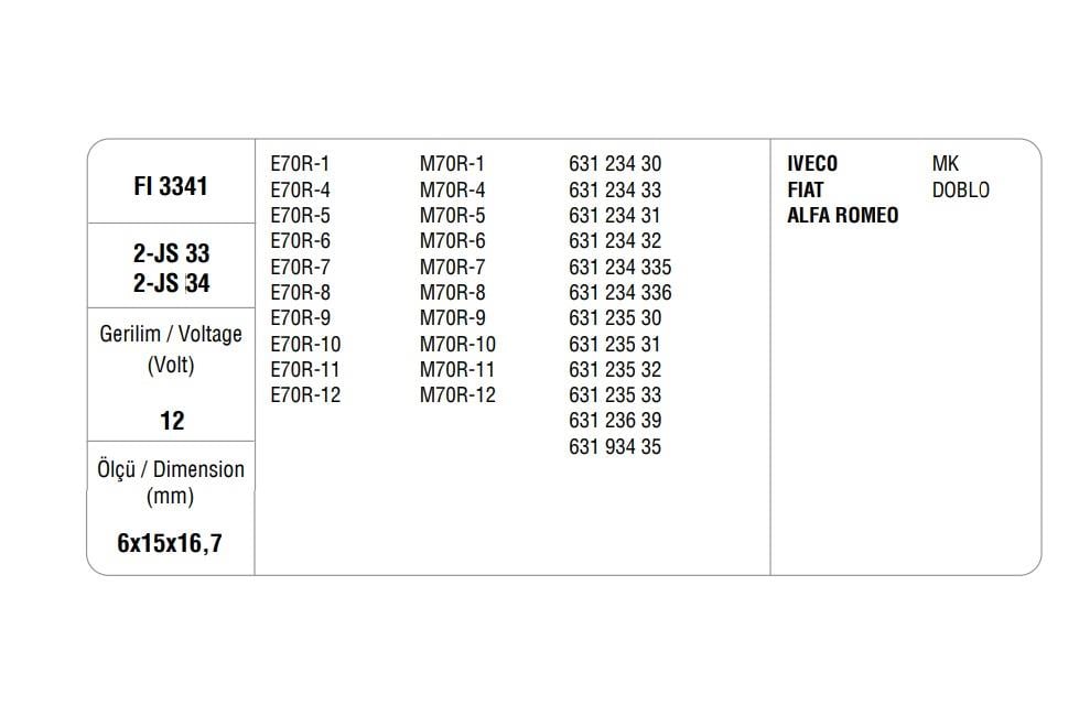 MARŞ KÖMÜRÜ MARELLI DİZEL (4 AD)