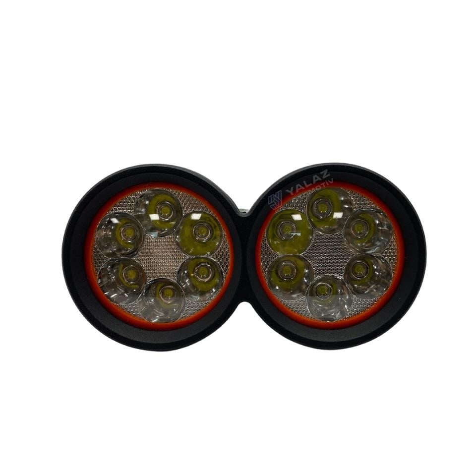 10-30V ÇALIŞMA LAMBASI (12 X 3W POWER LEDLİ) (ÇİFTLİ-YUVARLAK) (80 MM)