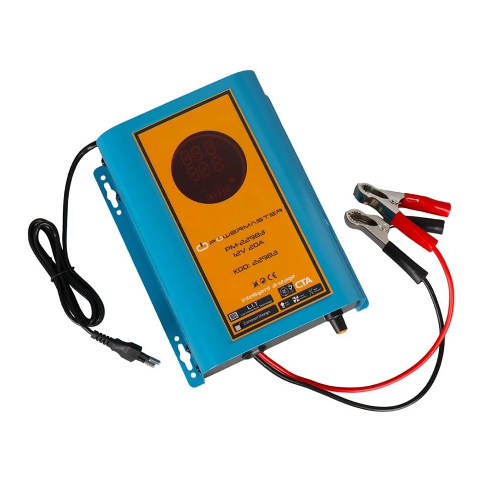 12V ŞARJ REDRESÖRÜ (AKILLI AKÜ ŞARJ CİHAZI) OTOMATİK 20 A