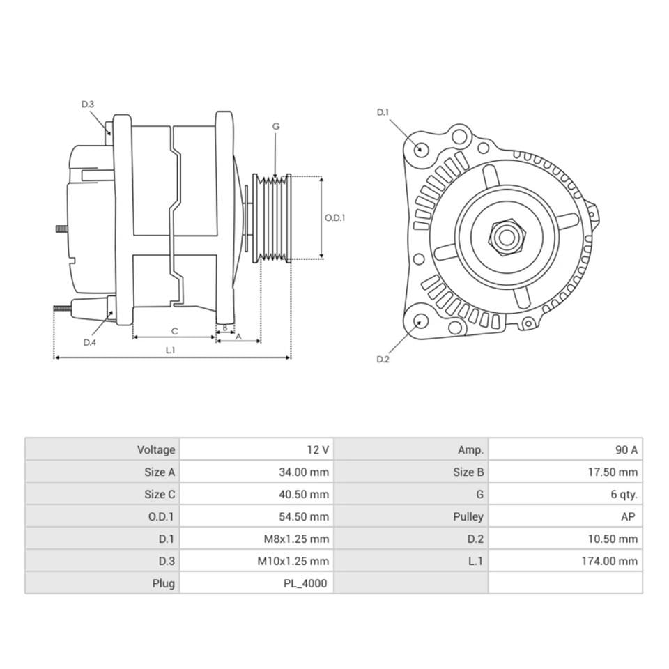 12V ALTERNATÖR DİNAMO 90 A (4 FİŞ) (IG-L-S-M) TOYOTA AURIS/AVENSİS/COROLLA 2001-2012
