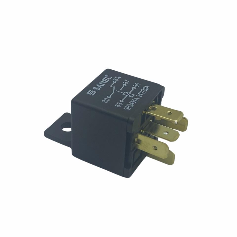 SANEL 24V RÖLE 5 UÇLU 20 A (ÇİFT PLATİN) (30-85-86-87-87a)