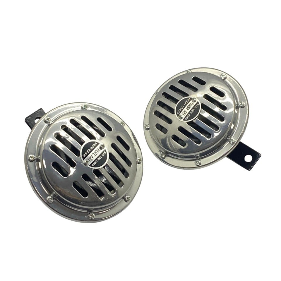 12V DİDİT KORNA SÜPERTON 300/400 HZ (KROM) (TAKIM)