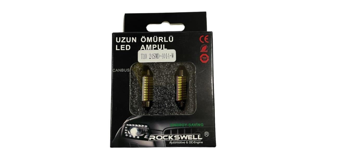 12V SOFİT AMPUL 20 LEDLİ BEYAZ 6000K (39 MM) (2 AD)