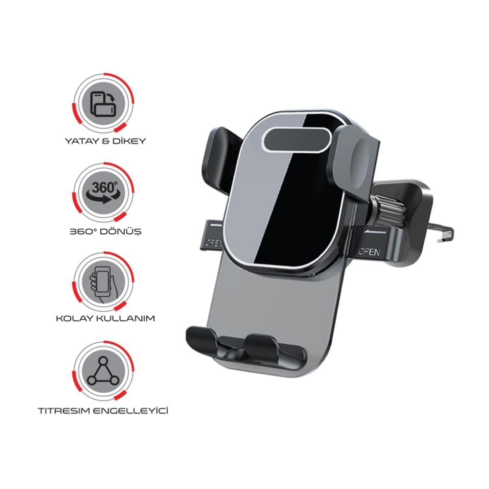 TELEFON TUTUCU IZGARAYA GEÇME (KANCALI) (SİYAH)