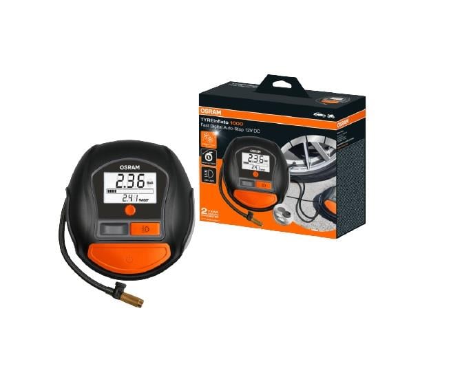 OSRAM 12V LASTİK ŞİŞİRME HAVA KOMPRESÖRÜ 180W (0-100 PSI / 0-6.9 BAR / 2 DK) (DİJİTAL)