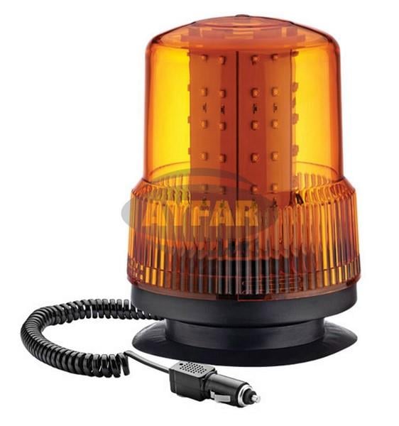 12V-24V ÇAKAR TEPE LAMBA 60 LEDLİ 3 FONKSİYONLU MIKNATISLI ÇAKMAK FİŞLİ SARI (100*150 MM)