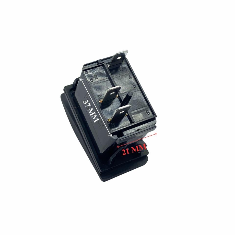 TUŞLU ANAHTAR IŞIKLI KIRMIZI SİLECEK (3 FİŞ) (TEK DEVRE) (12V 20A DC/24V 10A DC) MARİN