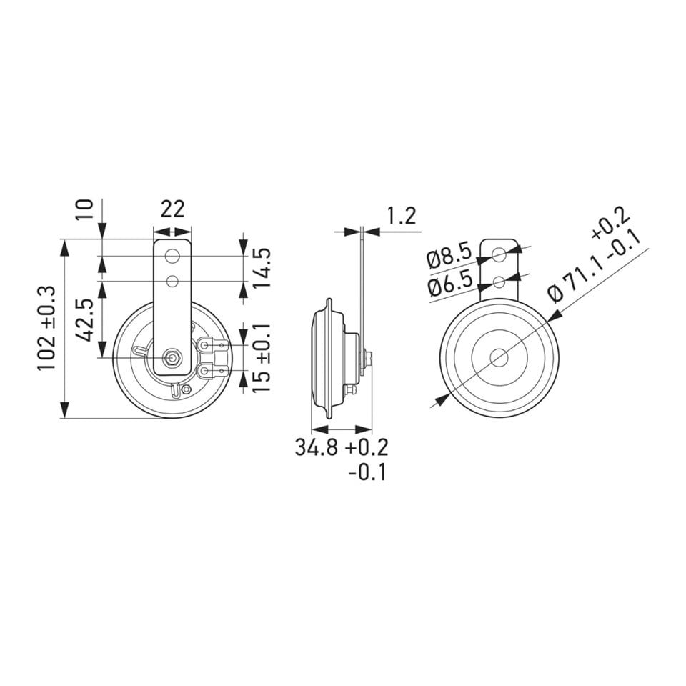 HELLA 12V DİDİT KORNA 108 dB 380/480 HZ  MOTOSİKLET (TAKIM) (71 MM)
