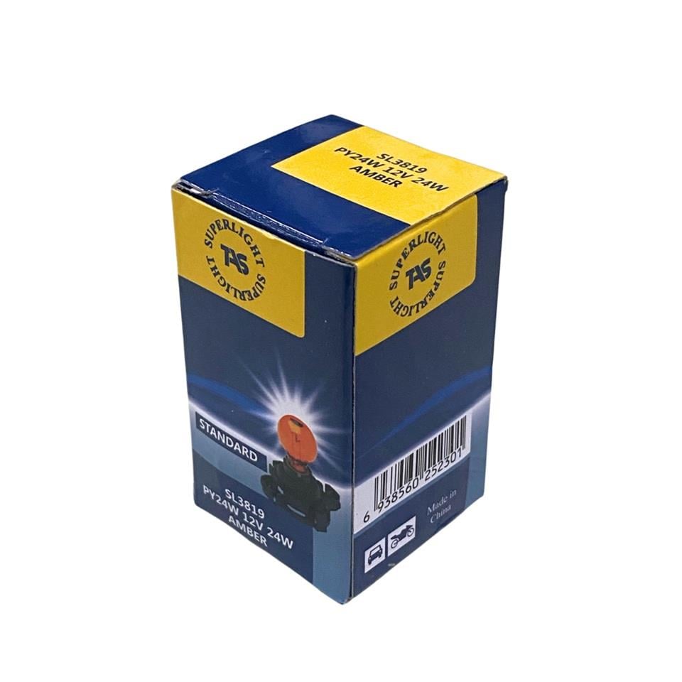 12V SİNYAL AMPULÜ SOKETLİ SARI PY24W