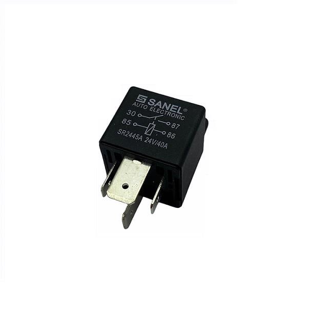 SANEL 24V RÖLE 4 UÇLU 40 A (70 A TİPİ) (2 UÇ KÜÇÜK / 2 UÇ BÜYÜK) (6.3 MM / 9.5 MM) (30-85-86-87)