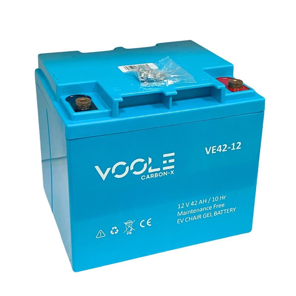 VOOLE 12V 42 AH ENGELLİ ARAÇ AKÜSÜ JEL CARBON-X EV CHAIR GEL BATTERY (198*167*173) (12.5 KG)