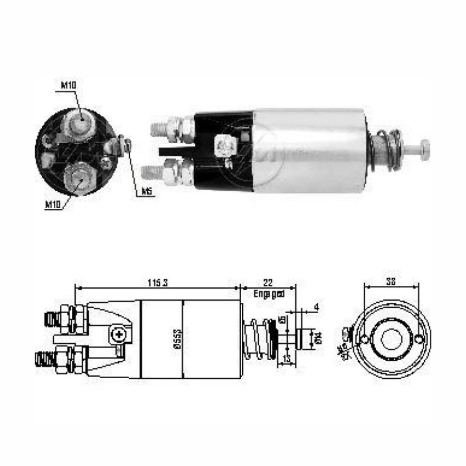 ZM 24V MARŞ OTOMATİĞİ MITSUBISHI TİPİ 5.5 KW (2 DELİK) (KULAKSIZ) SOL