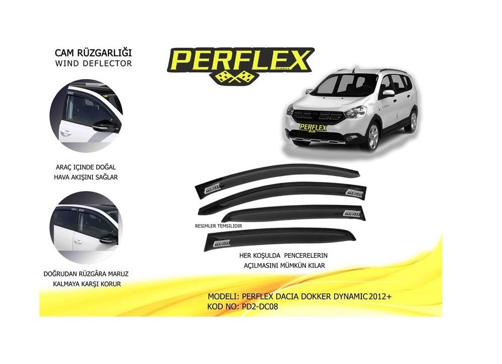 PERPLEX CAM RÜZGARLIĞI MUGEN DACIA DOKKER DYNAMIC 2012 > (2 AD)