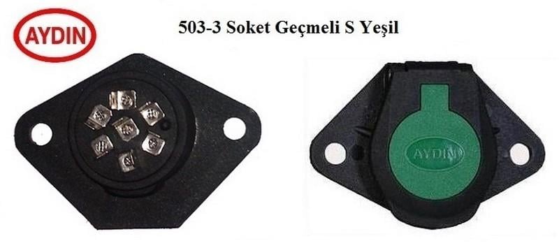 AYDIN TIR DORSE ELEKTRİK SOKETİ (RÖMORK FİŞİ) (7'Lİ DİŞİ FİŞLİ) (PLS YEŞİL) (S TİPİ)