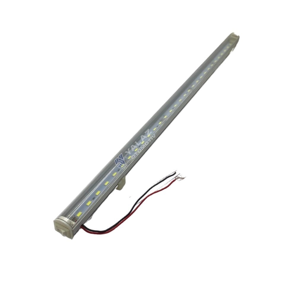 24V FLORESAN TAVAN LAMBASI 30 LEDLİ BEYAZ ANAHTARLI (ŞEFFAF CAM) (50 CM)