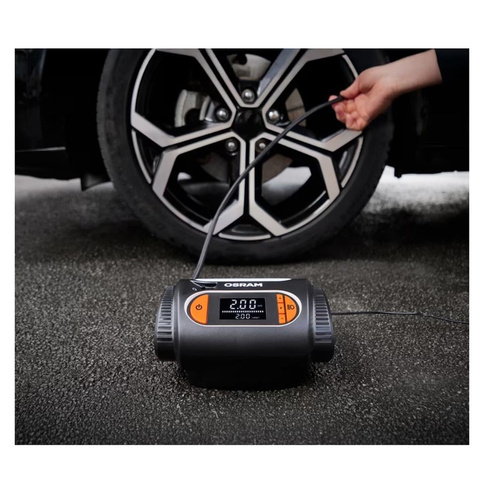 OSRAM 12V LASTİK ŞİŞİRME HAVA KOMPRESÖRÜ 180W (0-100 PSI / 0-6.9 BAR / 2 DK) (DİJİTAL)