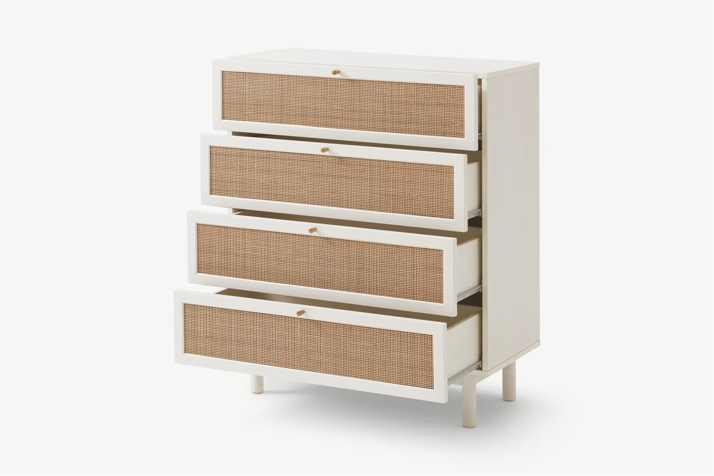 4 Çekmeceli Hazeran Şifonyer Rmn 9152, Meşe Ağacı & Beyaz