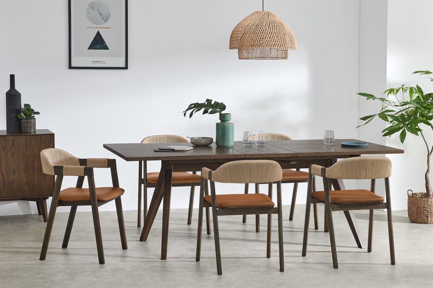 8-10 Kişilik Açılır Yemek Masası Rmn 9176, Koyu Meşe