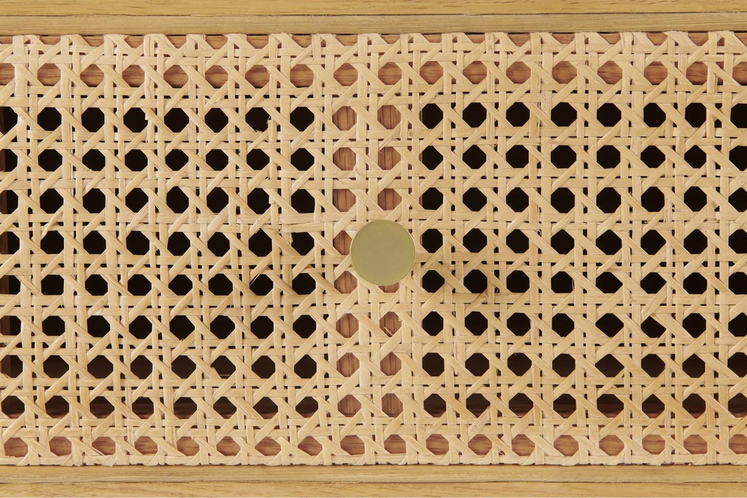 Ankhara Bedside Table, Rattan  Oak